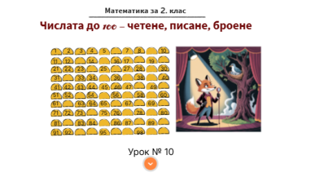 Урок № 10. Числата до 100 - четене, писане, броене